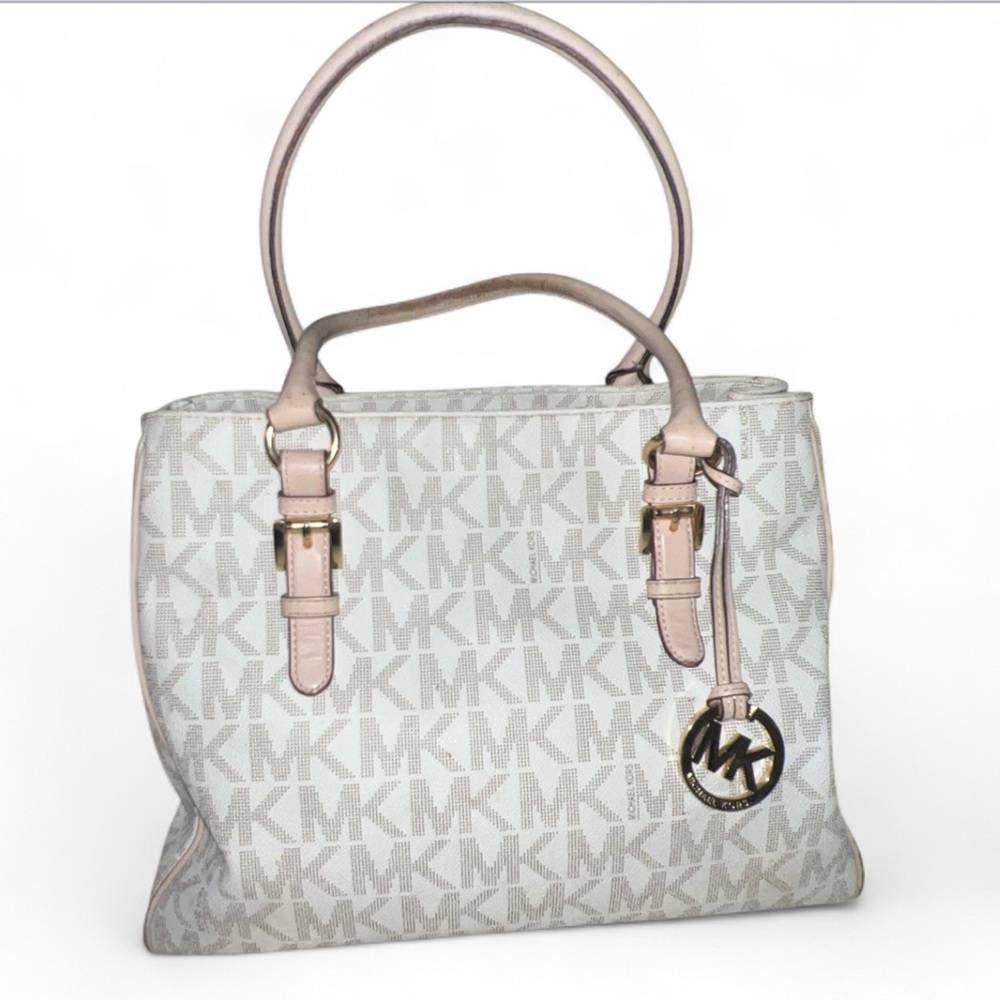 Michael Kors Cream And Tan Satchel - image 1